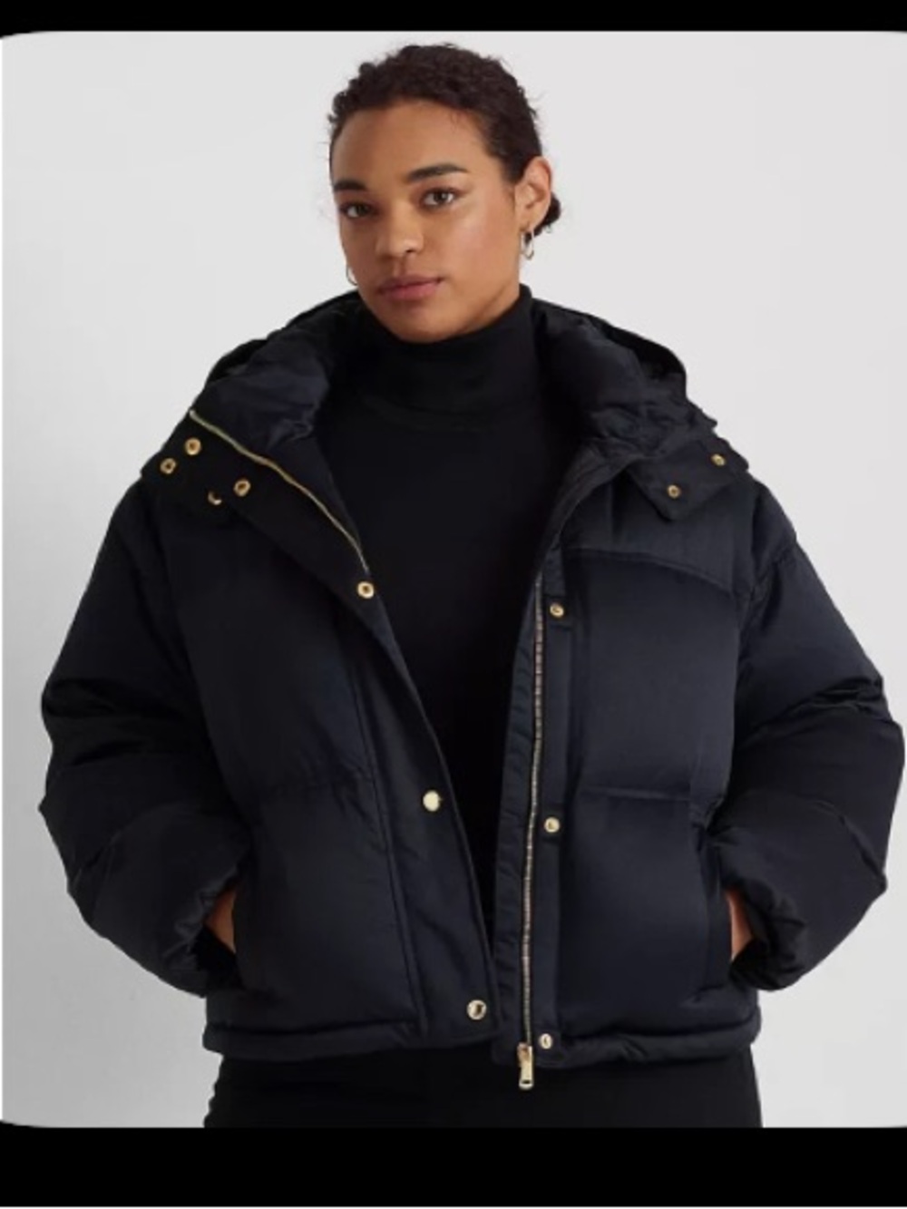Ralph Lauren Women’s Black Puffer Jacket with Hood 2X - EUC - Offers considered